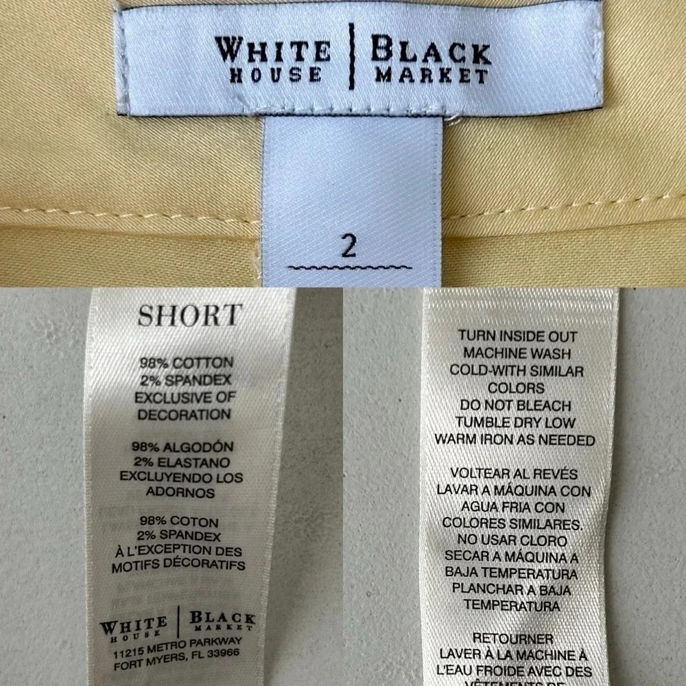 White House  Black Market Shorts Cuffed Yellow Size 2 - Picture 12 of 15